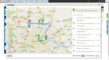 Route Planning location software for engineers mobile servicing app